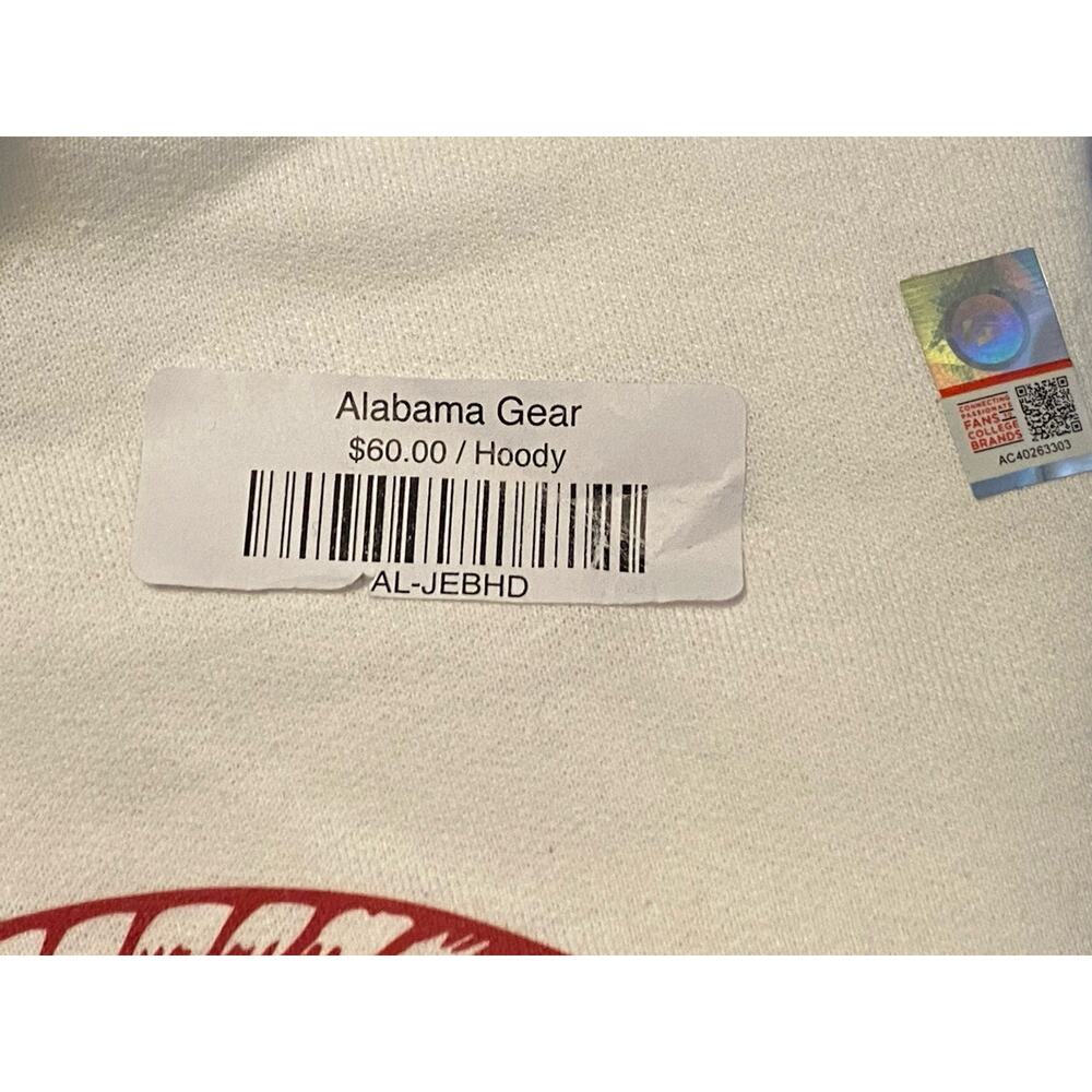 Alabama University Classic Crimson Tide White Hoodie Men's 3X NEW - Picture 5 of 6